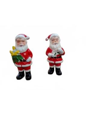 Santa Claus Shakers Christmas Salt & Pepper Decoration 1950s 1960s